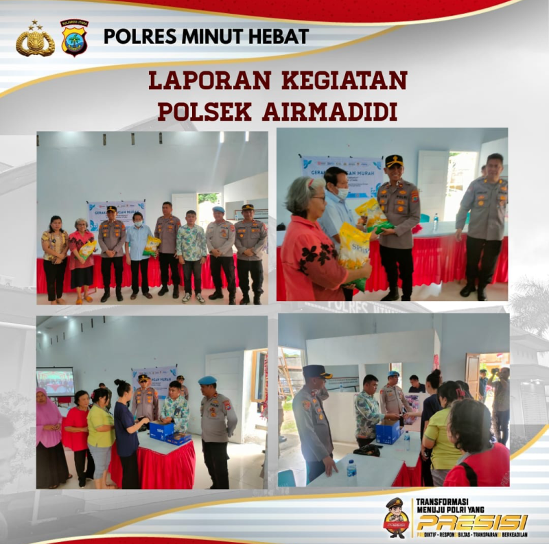 Polsek Airmadidi Aktif Kawal Gerakan Pangan Murah di Kawangkoan