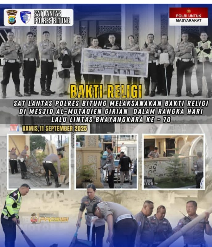 Bakti Religi Satlantas Polres Bitung di Masjid Al-Mutaqien: Menyemai Iman, Menjalin Harmoni
