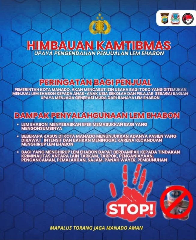 HIMBAUAN KAMTIBMAS POLRESTA MANADO  -‎  ‎Pengendalian Penjualan Lem Ehabon untuk Melindungi Generasi Muda