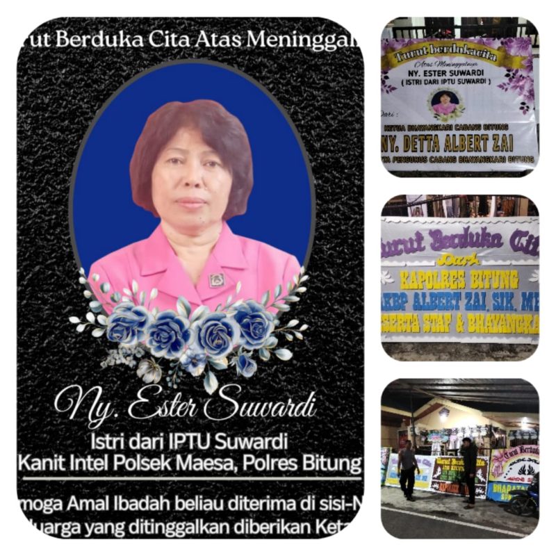 Polres Bitung dan Bhayangkari Sampaikan Belasungkawa atas Wafatnya Ny. Ester Yakobus- Istri Dari Kanit Intelkam Polsek Maesa